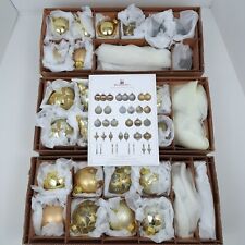 Balsam Hill Biltmore Legacy Collection Set of 32 Ornaments, Gold Balls Finials picture