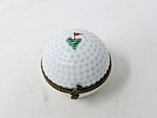 La Vie en Rose Limoges Golf Ball Trinket Box Painted Scene Inside France  picture