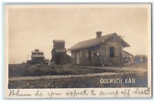 c1910's Grain Elevator Wichita Railroad Depot Station Posted RPPC Photo Postcard picture