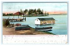 1907 Bay View Lake Chargoggag Webster MA Massachusetts Postcard RPO Cancel picture