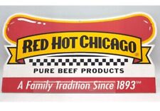 Vtg Red Hot Chicago Dog Beef product Sign est 1893 advertising decor 22