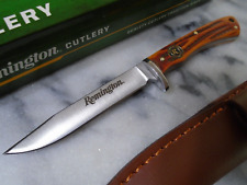 Remington Backwoods Skinner Fixed Blade Knife Jig Bone Leather Full Tang 15649 picture