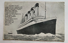 1912 Ship Postcard White Star Line RMS TITANIC Sinking Disaster Posted May 1912 picture