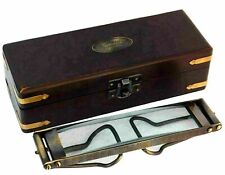 Antique Vintage Maritime Brass Magnifying Glass Standing Magnifier W/Set 20 pcs picture
