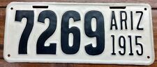 FAIRLY RARE, FAIRLY NICE, FAILRY SOLID REPAINTED 1915 ARIZONA LICENSE PLATE 7269 picture