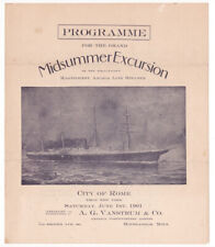 Antique 1901 Program for City of Rome - Anchor Line Steamer New York to Glascow picture