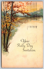 Your Rally Day 1927 Church Invitation Lima OH Ohio Presbyterian Autumn  Postcard picture