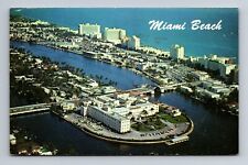 Aerial North Beach Hotel Row St. Francis Hospital Miami Beach Florida Postcard picture