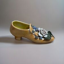 Antique Porcelain Glazed Shoe/Slipper with Floral Accent picture