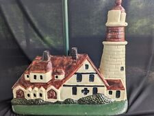 Vtg Cast Iron Lighthouse Doorstop With Tall Handle Nautical Lighthouse Decor  picture
