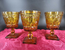 Vintage Indiana Glass Amber Goblets 5 3/8