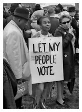 LET MY PEOPLE VOTE CIVIL RIGHTS PROTESTER 5X7 PHOTOGRAPH REPRINT picture