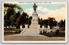 Toledo OH Ohio Steedman Monument Riverside Park Vintage Postcard 1920s picture