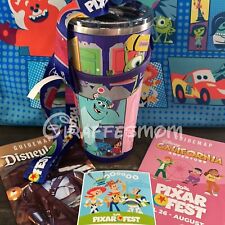 Disney Parks Pixar Fest Monsters Inc Stainless Steel Travel Tumbler with Lanyard picture