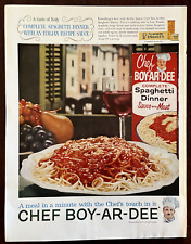 1961 CHEF BOY AR DEE Vintage Print Ad Spaghetti Dinner Sauce Meal Minute picture