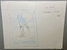 1992 Original Disney Animation Drawing Sketch Goofy Baseball Card Lefty McGuffin picture