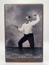 French Cabinet Card of Man with Sword in 4th Fencing Position picture