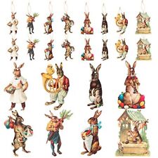 25Pcs Vintage Easter Bunny Wood Ornaments DecorationsVintage Easter Gift Easter picture