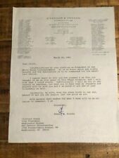 SIGNED Letter to Clifford Evans from Edward W. Brooke (US Senator, Mass) - 1981 picture