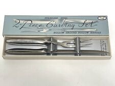Vtg Stainless Steel 2 Piece Carving Set Hollow Ground Hollow Handle Japan MCM picture