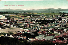 Vista del Norte de Mazatlan Mexico Divided Unposted Postcard c1910 picture