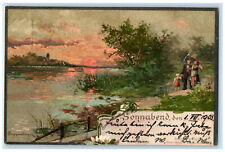 1903 Sunset View Fishing Equipment Fishing Family Saturday Austria Postcard picture