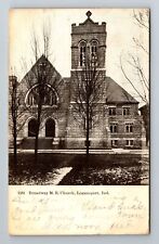 Logansport IN-Indiana, Broadway ME Church, Religion, Vintage c1908 Postcard picture