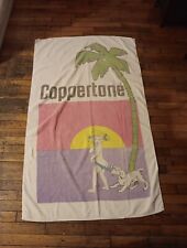 Vintage Coppertone Lotion Little Girl Beach Towel Palm Tree 56”x34” RARE Faded picture