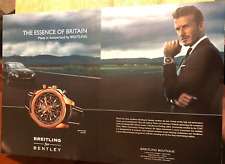 2014 DAVID BECKHAM Breitling for Bentley Watch - Magazine 2-Page Print Ad picture