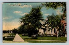 Escanaba Residential Lakefront Street Mansions Gardens Michigan Vintage Postcard picture