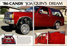 1986 Chevy Mini Blazer Candy VTG 1990 Lowrider Magazine 3 Page Print Ad 8x11