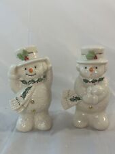 lenox salt and pepper shakers christmas snowman picture