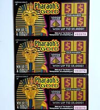 1997 PHAROAH'S GOLD CALIFORNIA LOTTERY 12 SCRATCHER TICKET KING TUT SCRATCH OFF picture