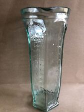 Vintage Italian Green Glass Tall Hexagon Measuring Cup Cyclinder ~ Italy picture