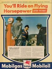 1944 Oil Gas Mobilgas Mobiloil 40s Vintage Print Ad Mobil Socony Vacuum Pegasus picture