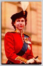 Famous~HM Queen Elizabeth II In Colonel Grenadier Guard Tunic~Vintage Postcard picture