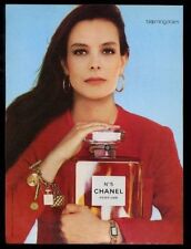 1987 Chanel No.5 perfume woman with large bottle color photo vintage print ad picture