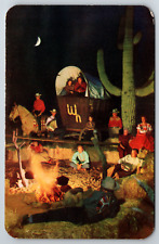 c1960s Moonlight Campfire Wild Horse Ranch Southwest Vintage Postcard picture