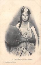 ALGERIA ~ KABYLE NATIVE WOMAN TAM-TAM DANCER, POSED IMAGE ~ c 1904-14  picture