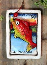 Clay Loteria #50 El Pescado - Fish by Rafael Pineda Mexican Board Game Folk Art picture