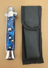 Italian Blue Knife designer knives folding knives hunting Stainless w/ Pouch picture