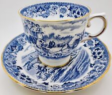 Vintage Tuscan England Blue Horse Carriage Plantation Scene Cup & Saucer; Teacup picture
