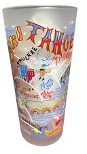 SKI TAHOE Fun Souvenir (Frosted Drinking Glass California 2004) by CatStudio 6