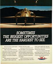 1992 US AIR FORCE Recruiting Recruitment F-117A Stealth Fighter Vintage Print Ad picture