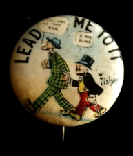 1910'S   LEAD ME TO IT    PINBACK BUTTON HASSAN CIGARETTES BY FISHER picture
