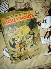 RARE 1931 First Edition, THE ADVENTURES OF MICKEY MOUSE Book 1, Walt Disney book picture