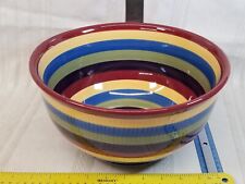 Longaberger Pottery Vitrified Cabana Stripes Mixing Bowl - 10 3/4