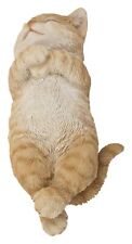 Sleeping Cat Statue, 7.9-inch Length, Orange, Polyresin,Indoor and Outdoor Use picture