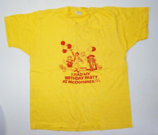 VTG 1980s I Had My Birthday Party At McDonalds Yellow T Shirt Screen Stars Sz 10 picture