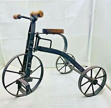 Vintage Metal Iron & Wood Decorative Tricycle Rustic Home Decor Large Doll Size  picture